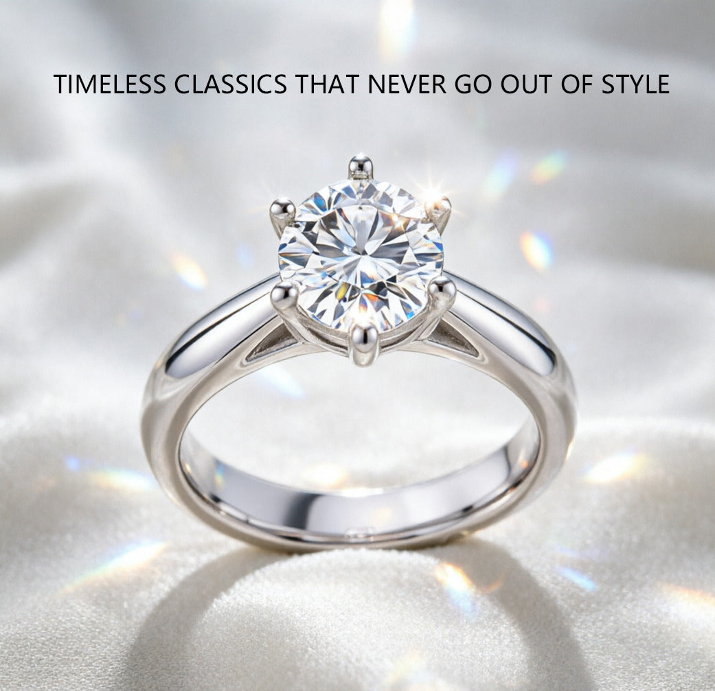 round cut diamond close up six prong setting high clarity gemstone detail